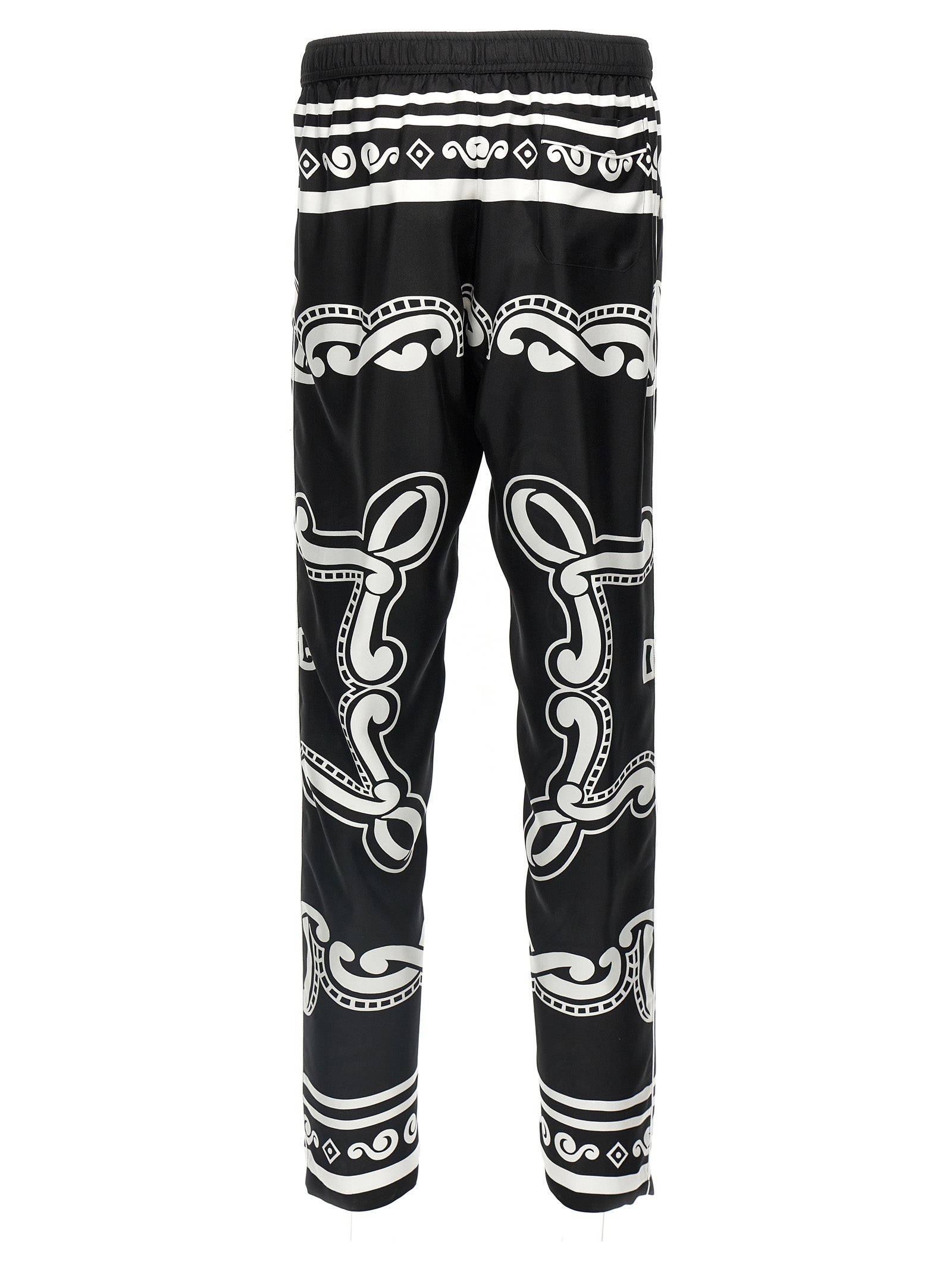 Silk pants White/black