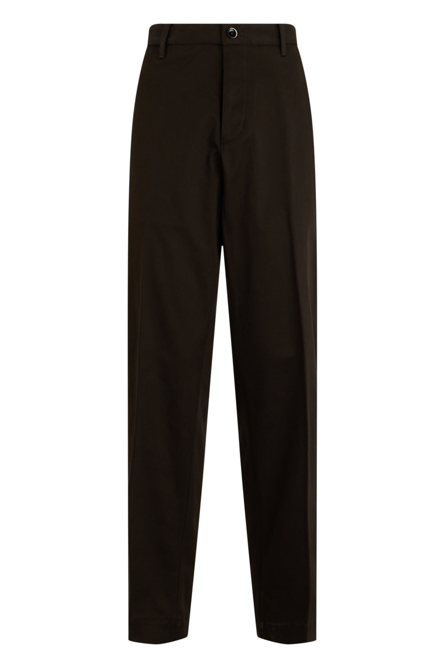 High Waist Virgin Wool Trousers Dark Brown