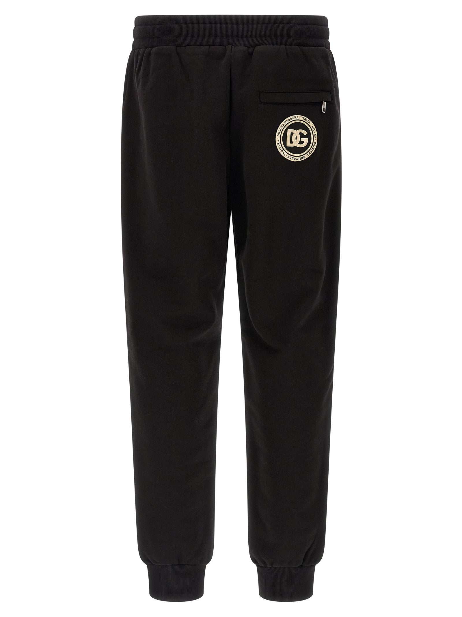 Dg Patch Joggers Black Cotton Pant