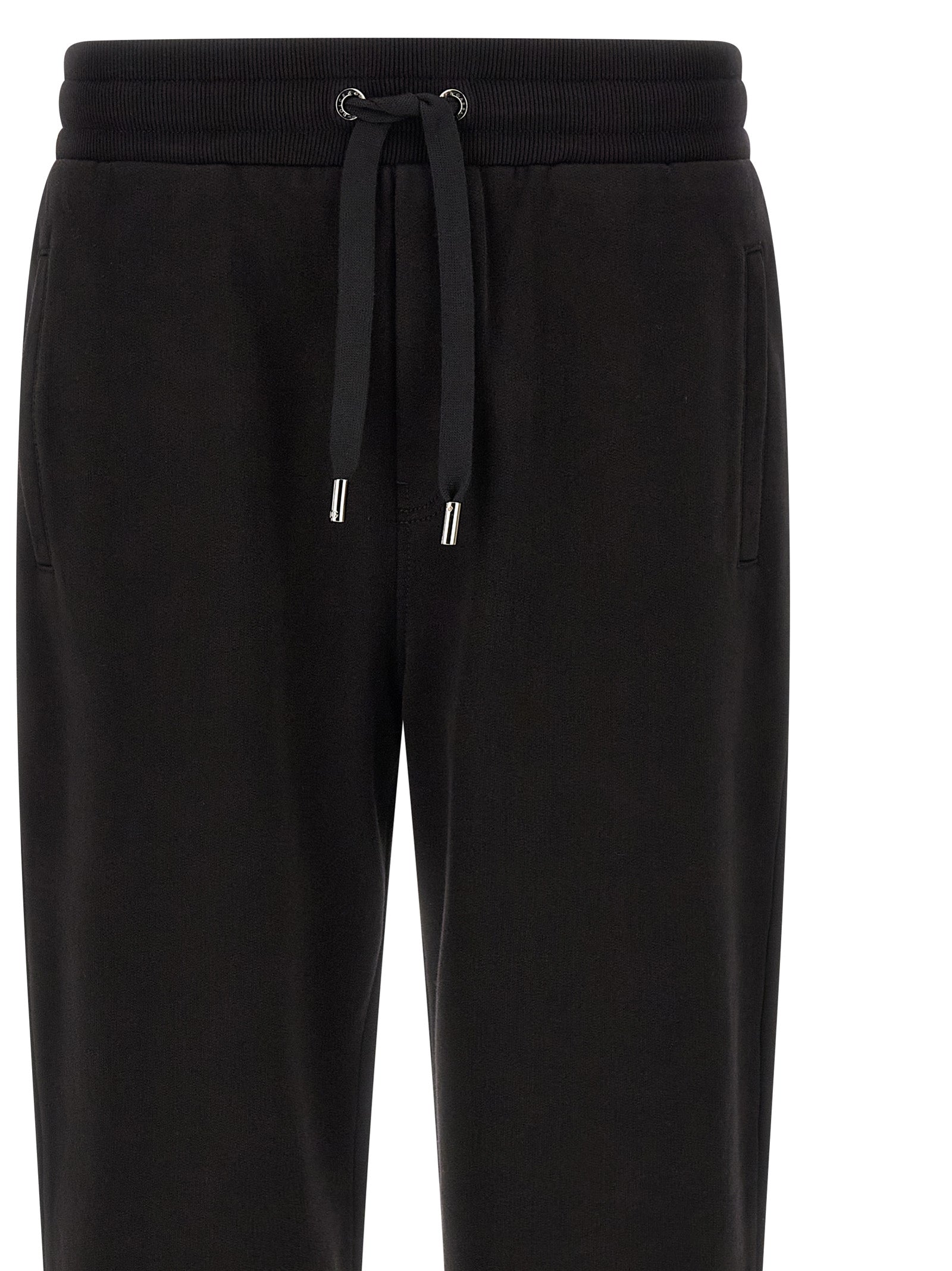 Dg Patch Joggers Black Cotton Pant