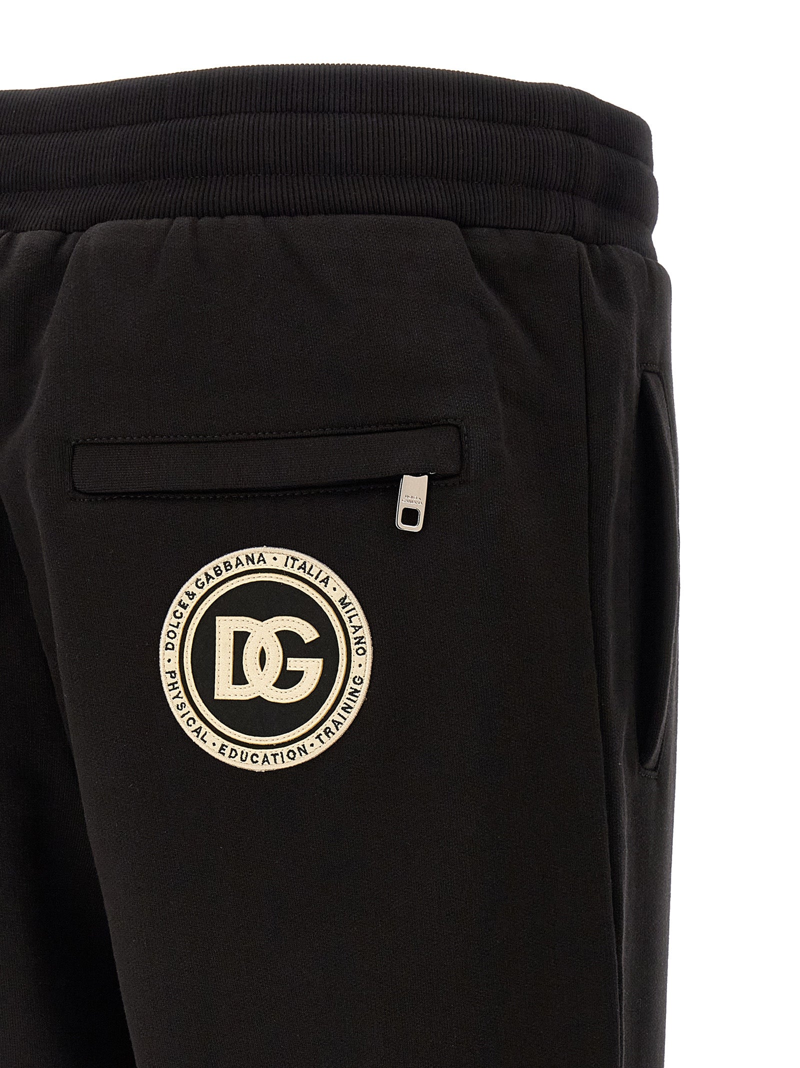 Dg Patch Joggers Black Cotton Pant