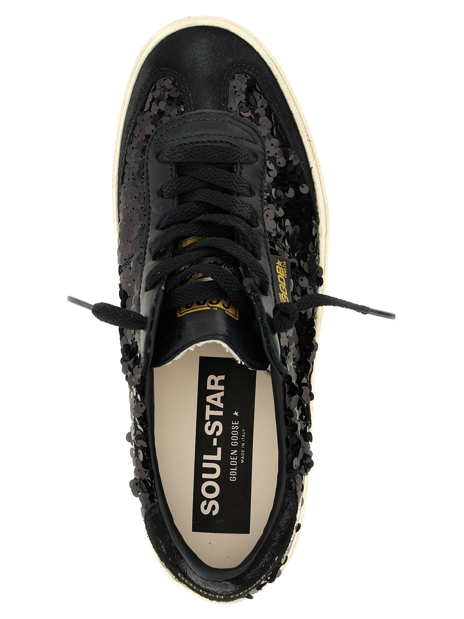 Soul Star Sneakers Black Leather Pet Polyester