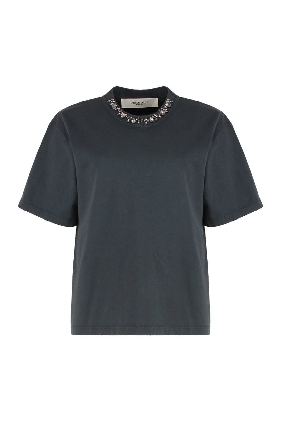 Round Neck Cotton T-Shirt Dark Gray T-shirts & Jerseys