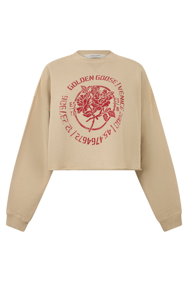 Cropped Cotton Sweatshirt Fields Of Rye Sweatshirts