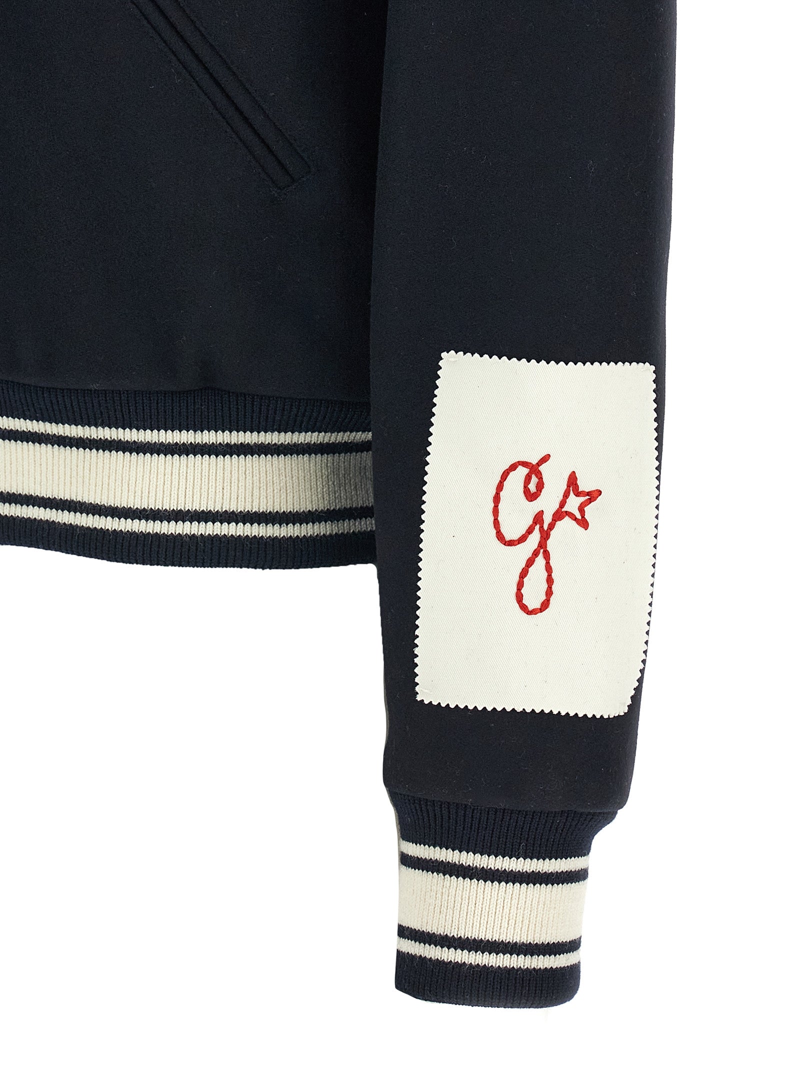 Dirce Bomber Jacket Blue Virgin Wool Down Jacket, Parka, Casual