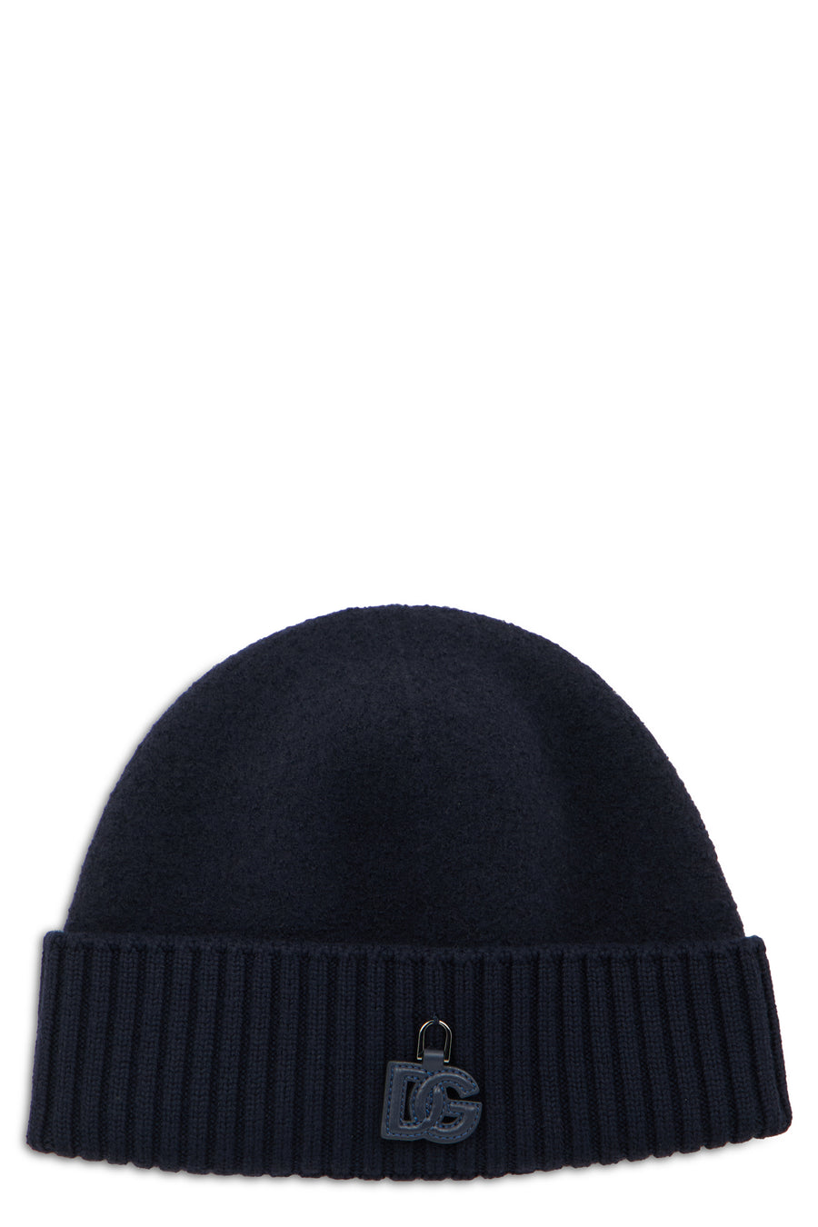Knit Cap Dark Blue Virgin Wool Hat