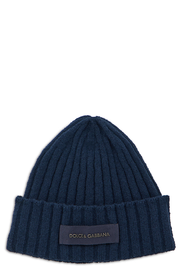 Knit Cap Dark Blue Cotton Hat