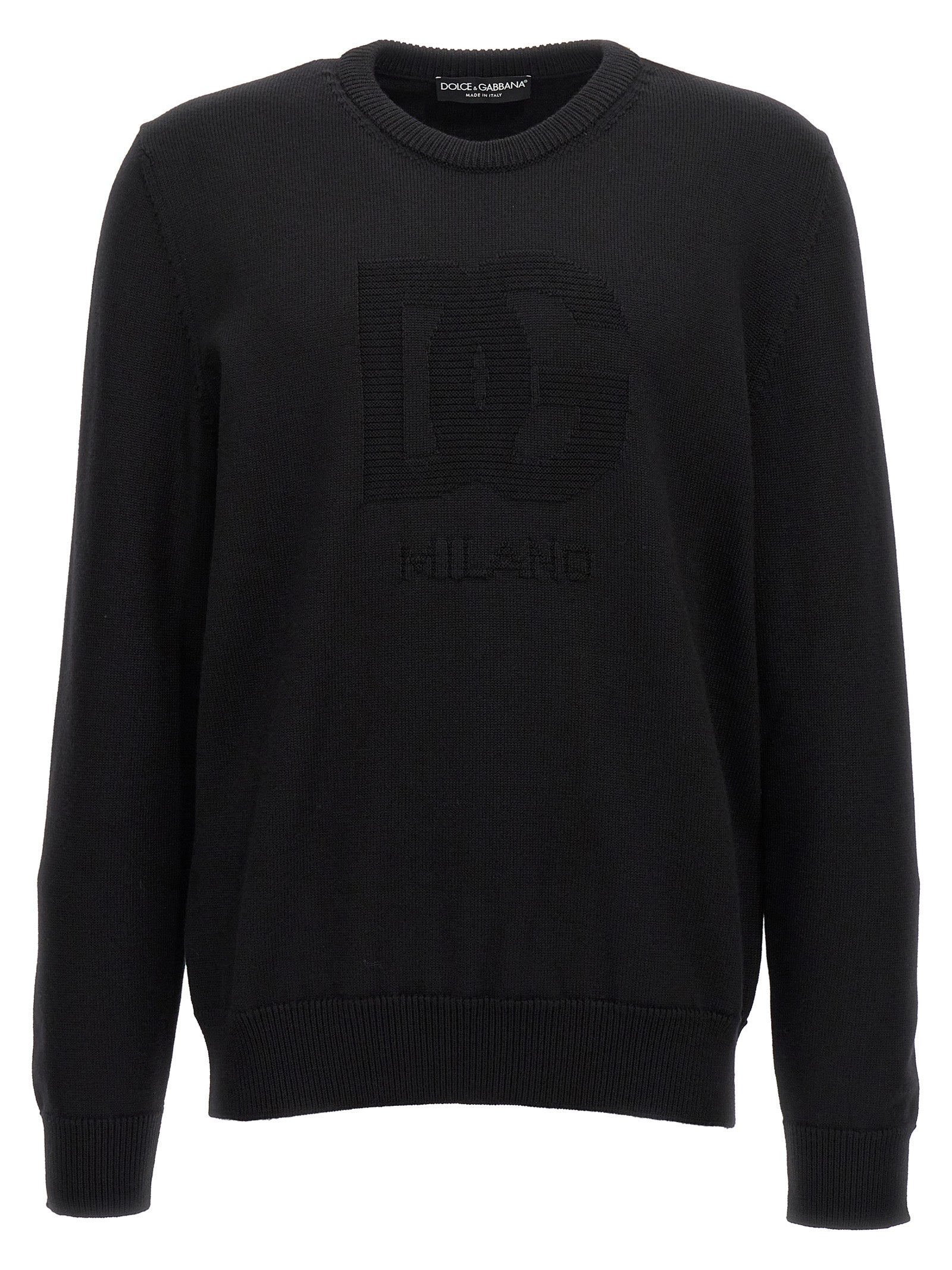 DG intarsia sweater Black Virgin Wool Sweater, Cardigans