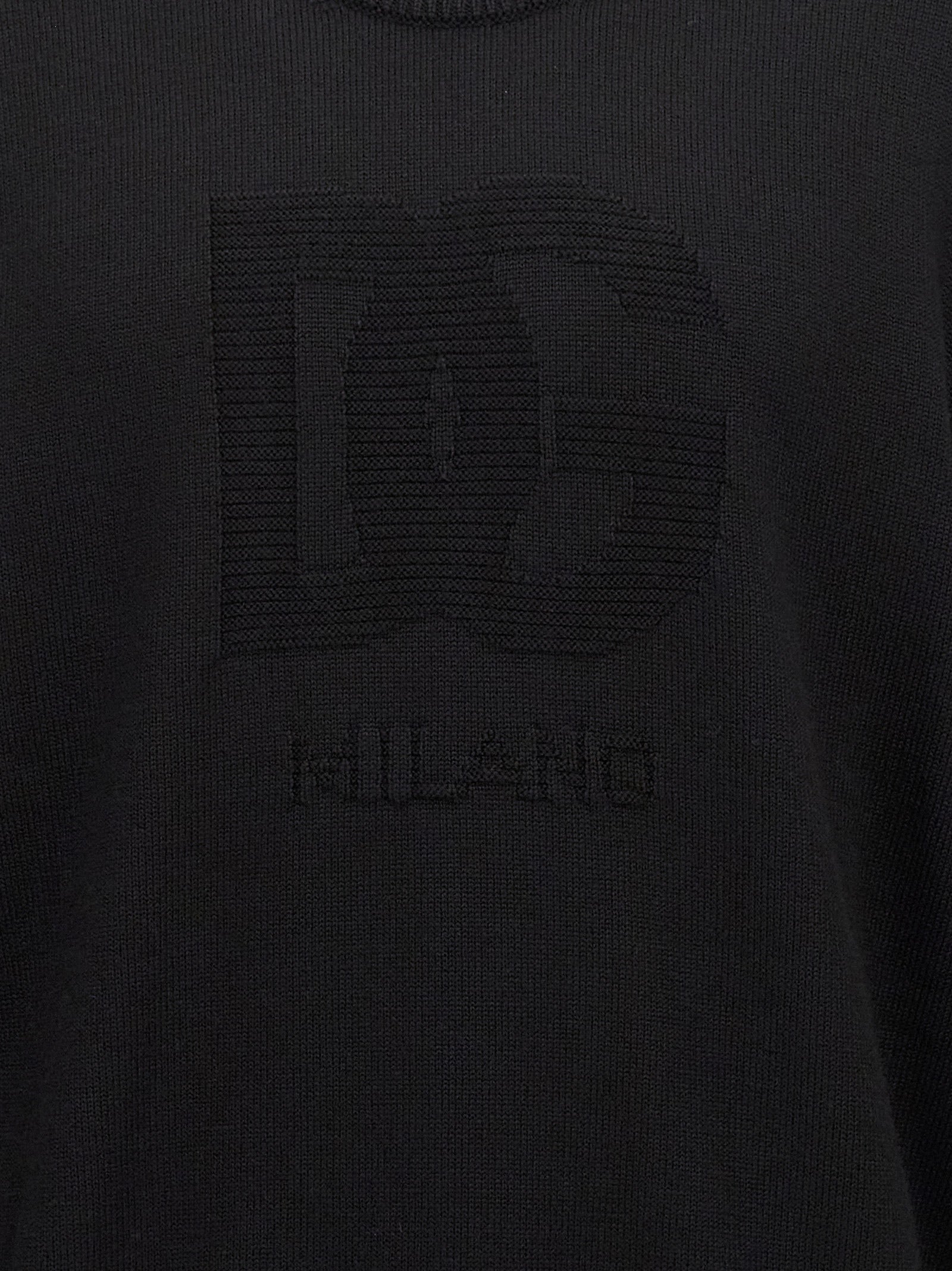 DG intarsia sweater Black Virgin Wool Sweater, Cardigans