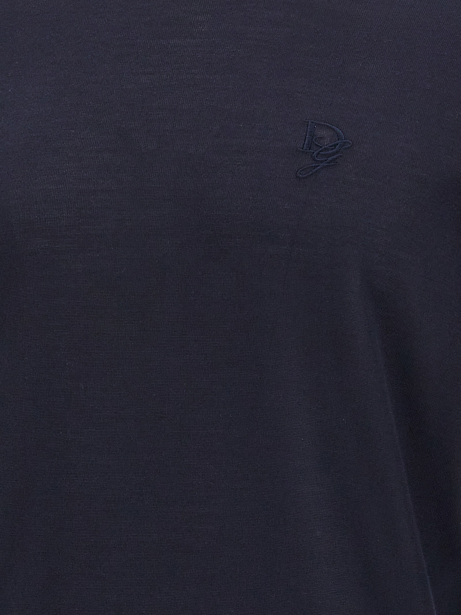 Logo embroidery sweater Blue Silk Sweater, Cardigans