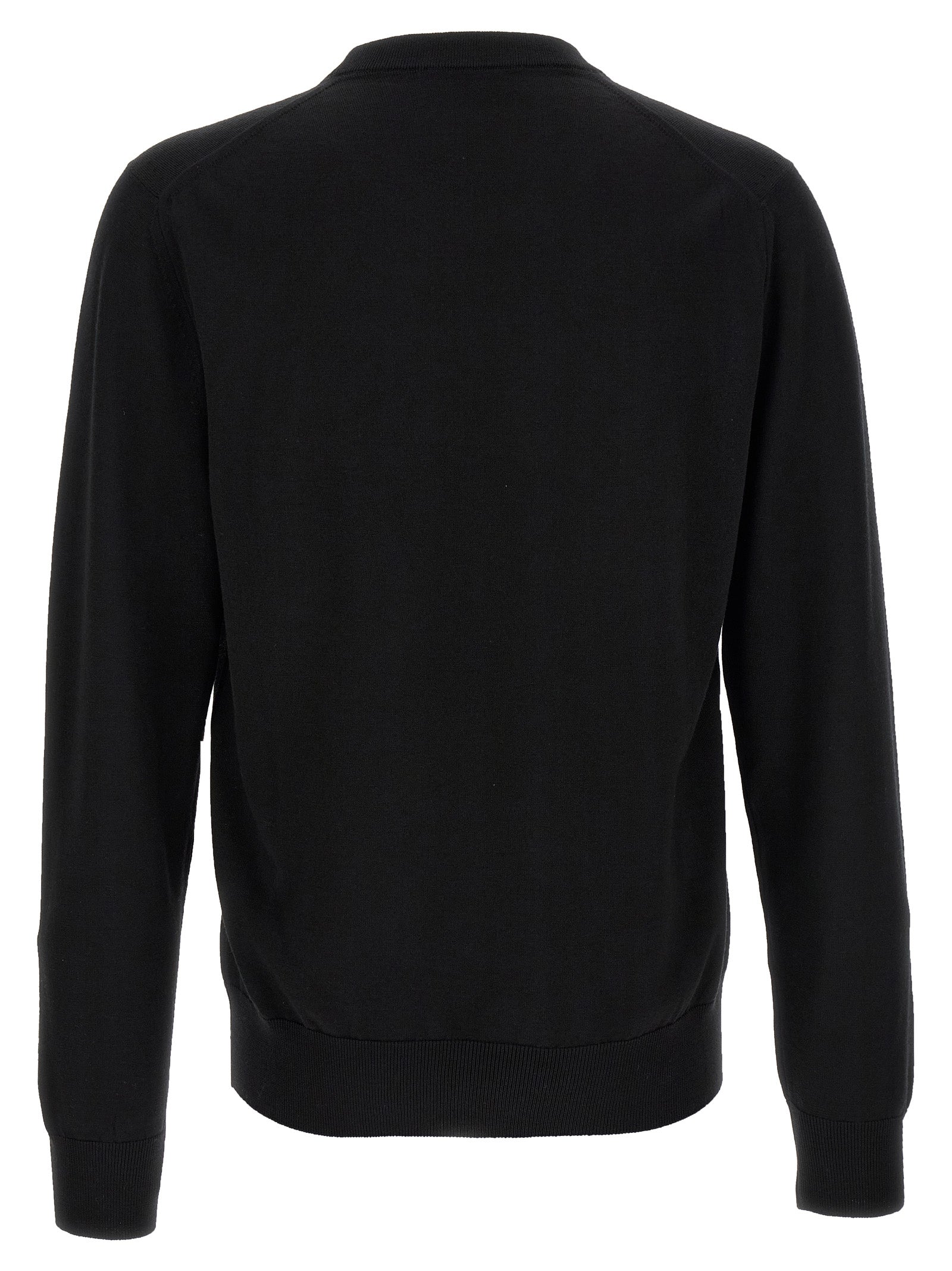 Coat Of Arms Sweater Black Virgin Wool Sweater, Cardigans
