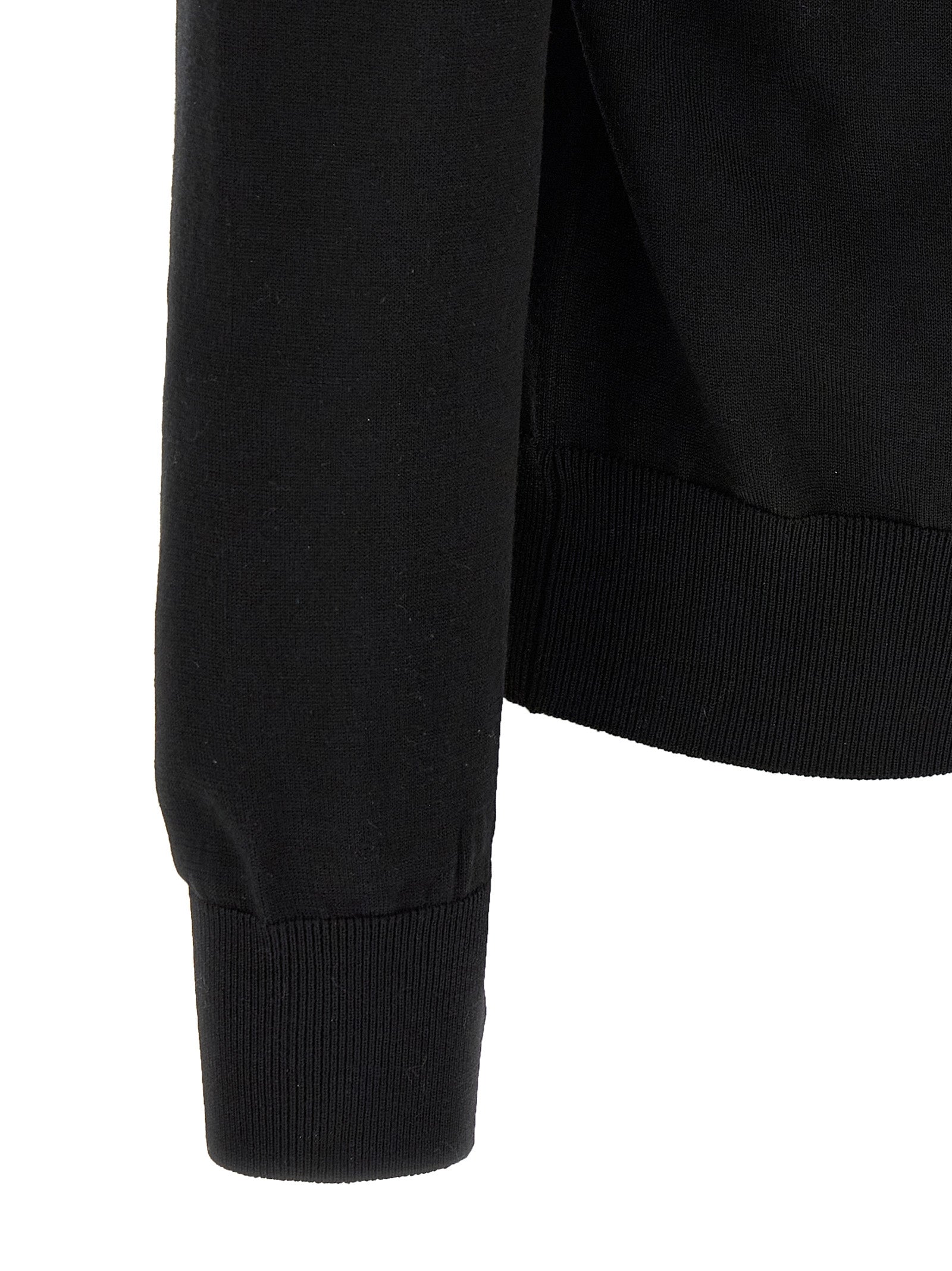 Coat Of Arms Sweater Black Virgin Wool Sweater, Cardigans