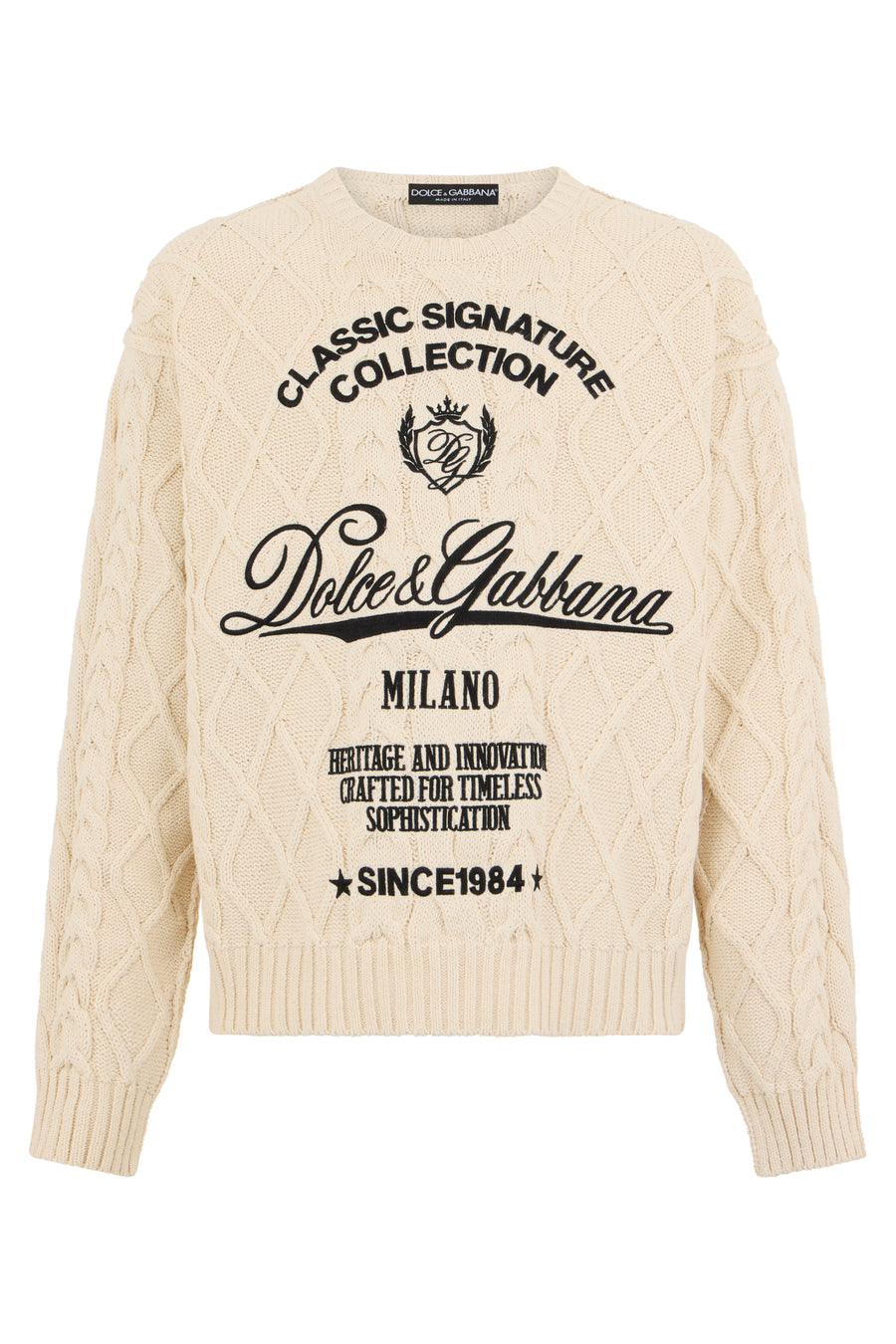 Sweater Cotton-Blend Beige Sweatshirts