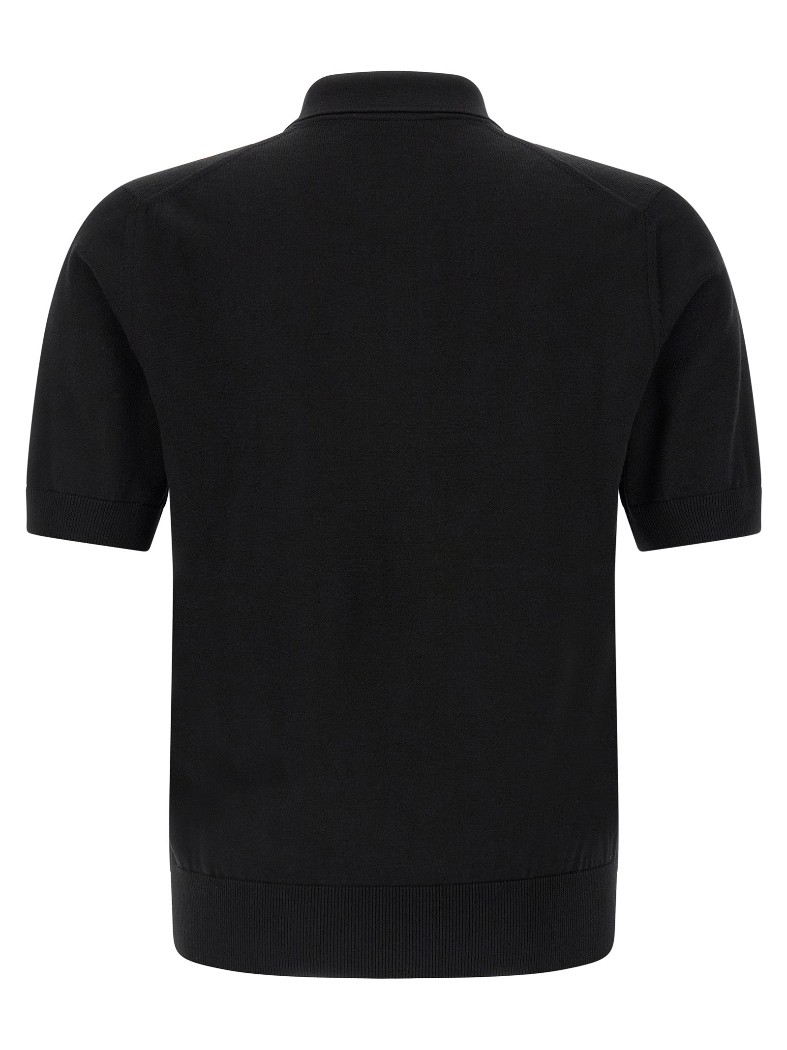 Heraldic patch polo shirt Black Virgin Wool
