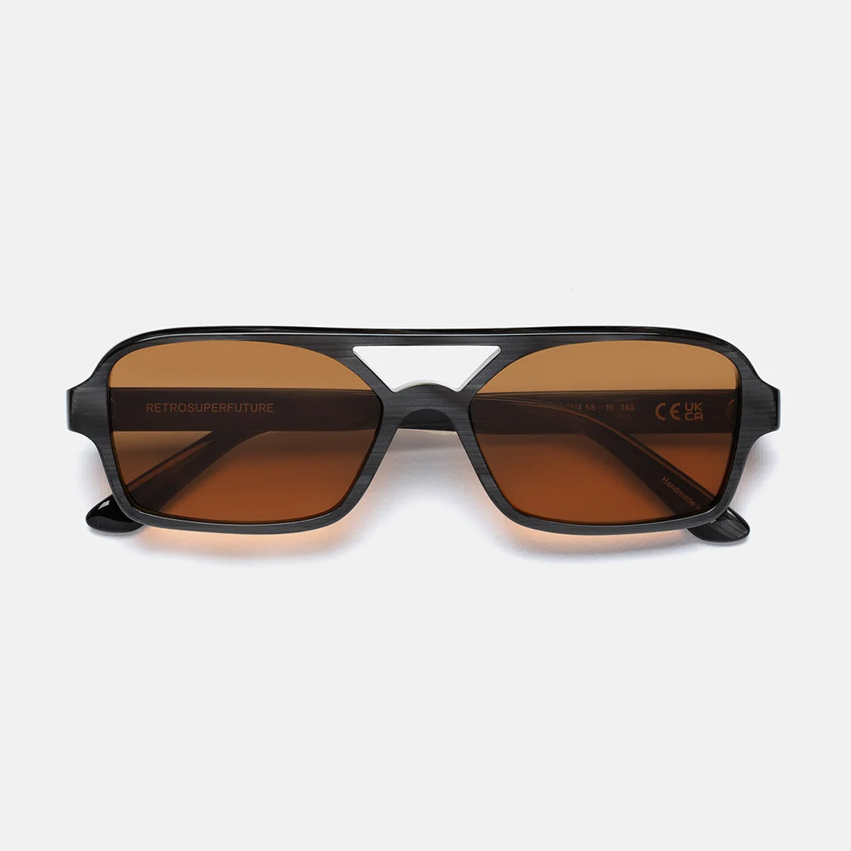 Retrosuperfuture VICO BLACK CAT Orange Nero Acetate Occhiali Da Sole