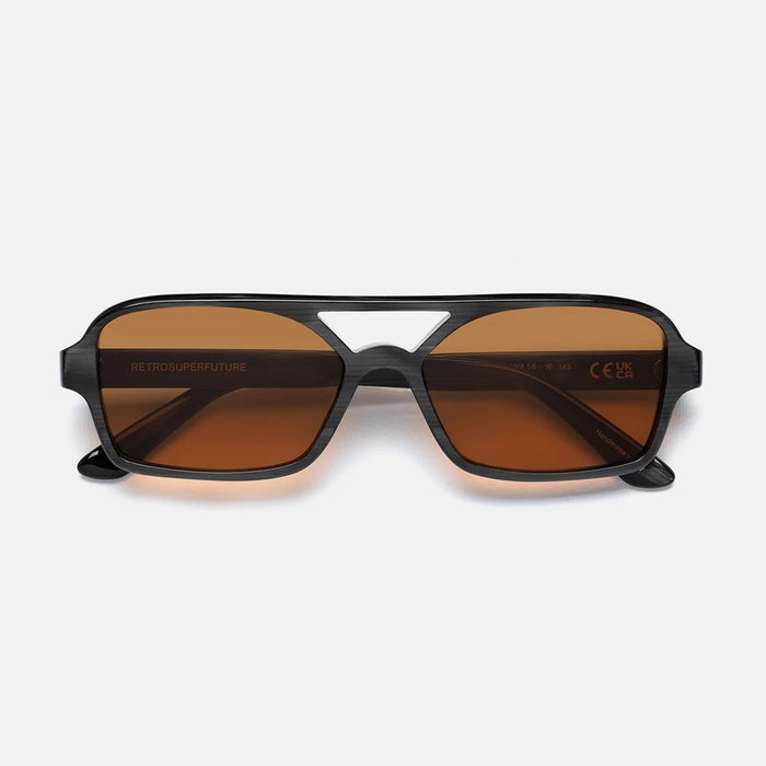 Retrosuperfuture VICO BLACK CAT Orange Nero Acetate Occhiali Da Sole