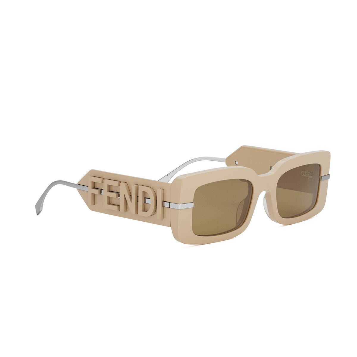 Fendi FE40133I Fendigraphy 57E Beige Acetate Occhiali Da Sole