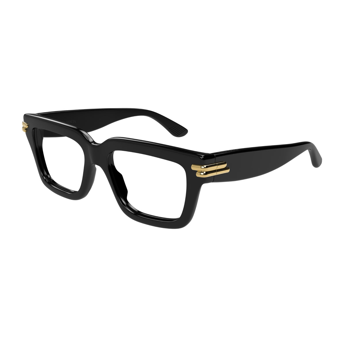 Bottega Veneta BV1324O Linea Mitre 001 Black Trasparent Nero Recycled Acetate Occhiali Da Vista
