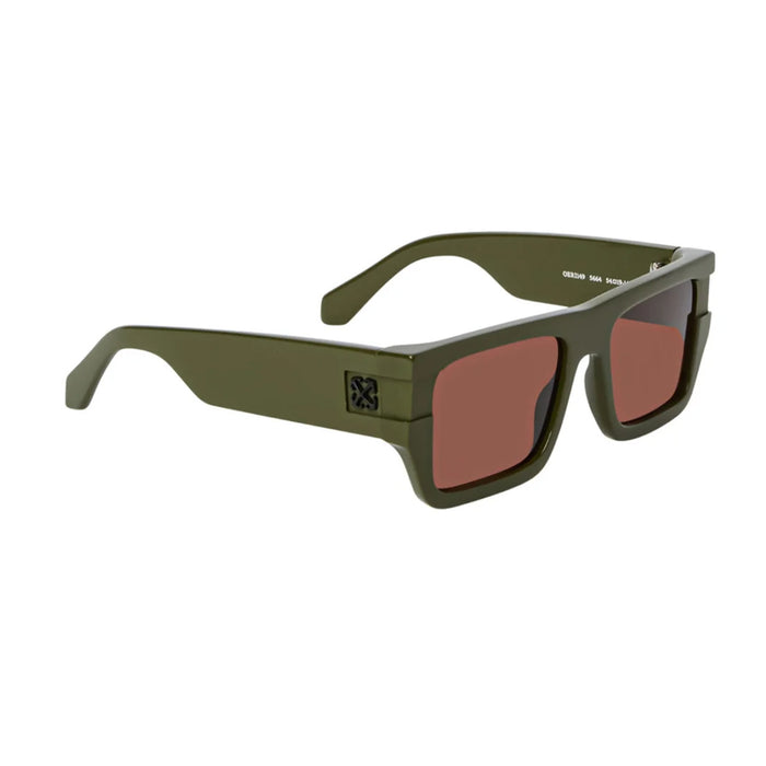 Off White OERI149 CHESTER 5664 Military Green Brown Verde Acetate Occhiali Da Sole