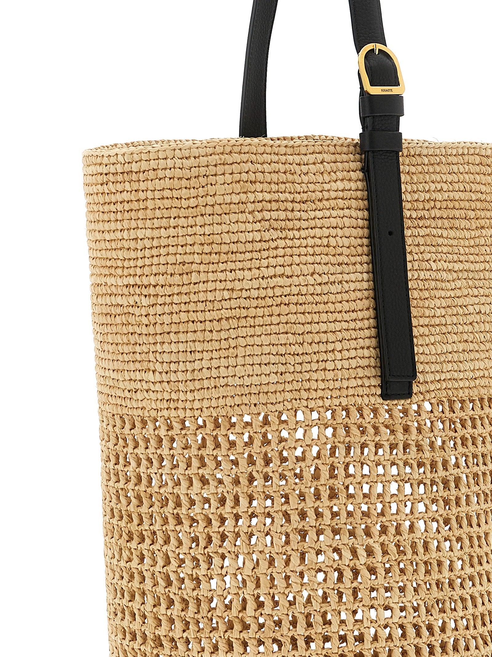 Billie large bucket bag Beige Palm Fiber Calfskin Shoulder