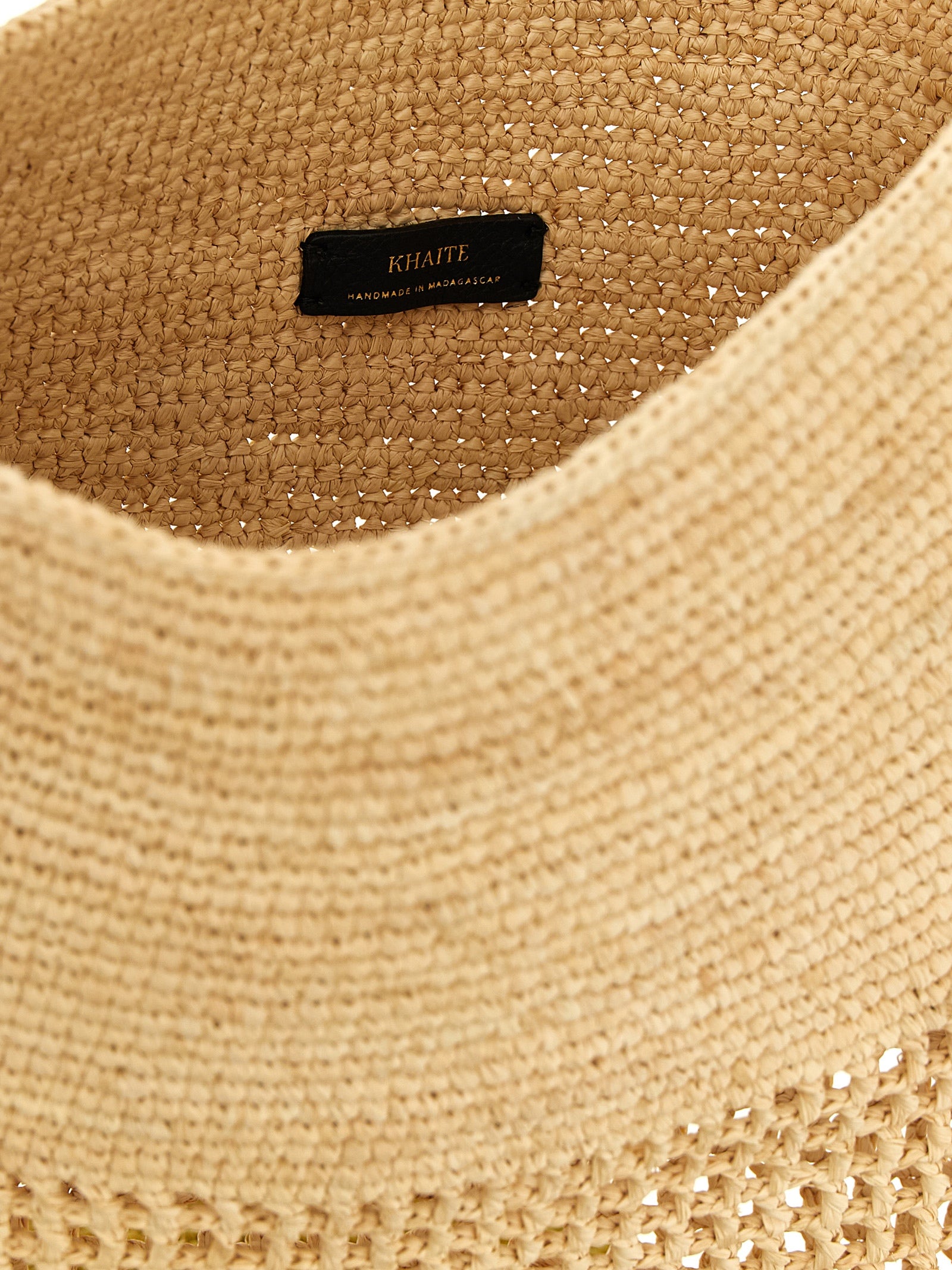 Billie large bucket bag Beige Palm Fiber Calfskin Shoulder