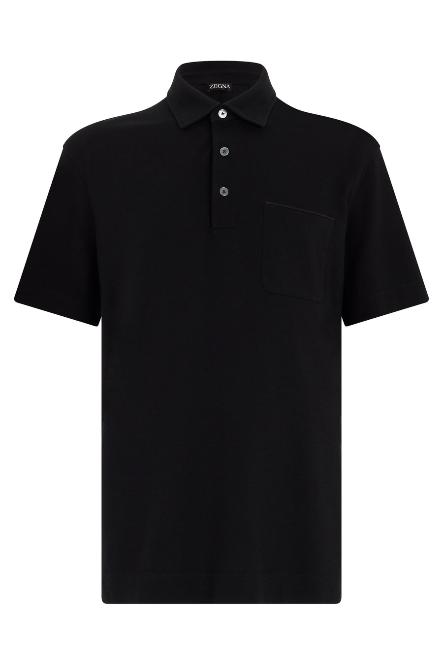 Polo Shirt Black Cotton