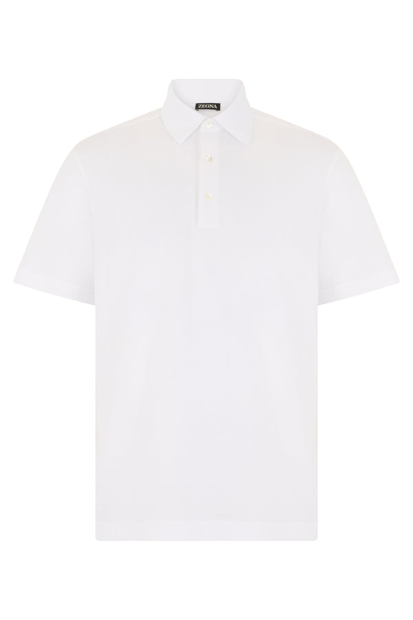 Polo Shirt White Cotton