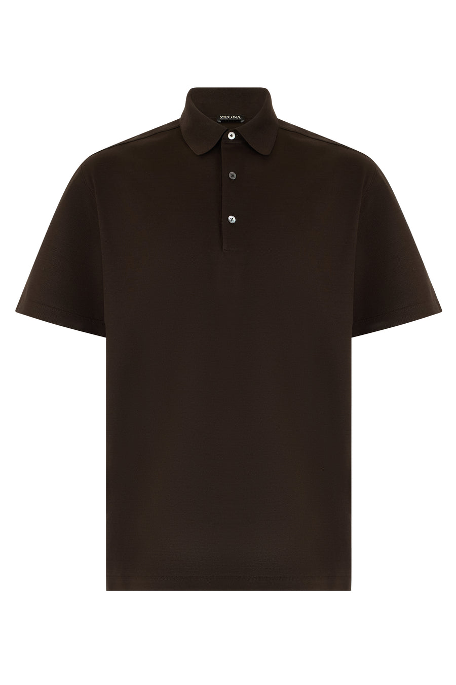 Polo Shirt Short Sleeve Brown Cotton