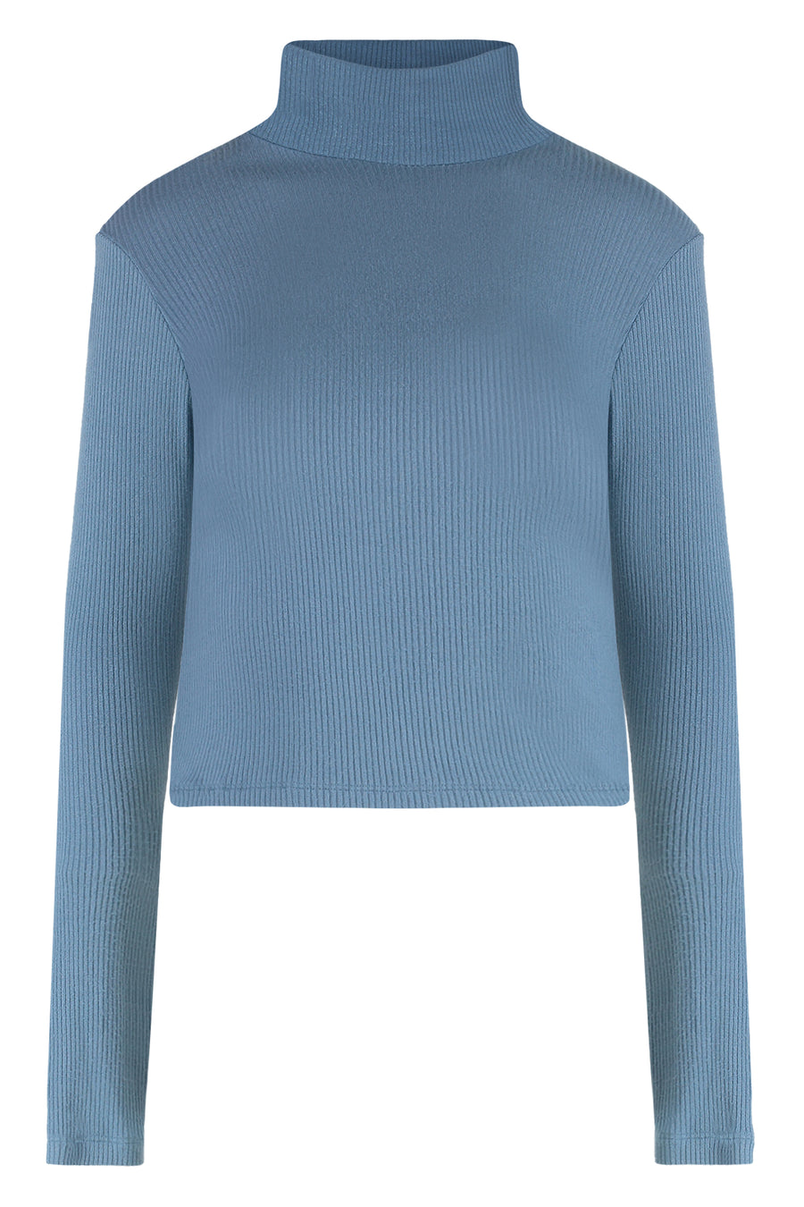 Hailey Ribbed Turtleneck Sweater Light Blue Viscose