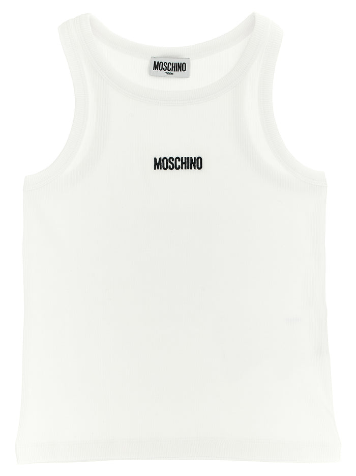 Tank top Lettering Logo White Cotton Lyly Elastane Tops