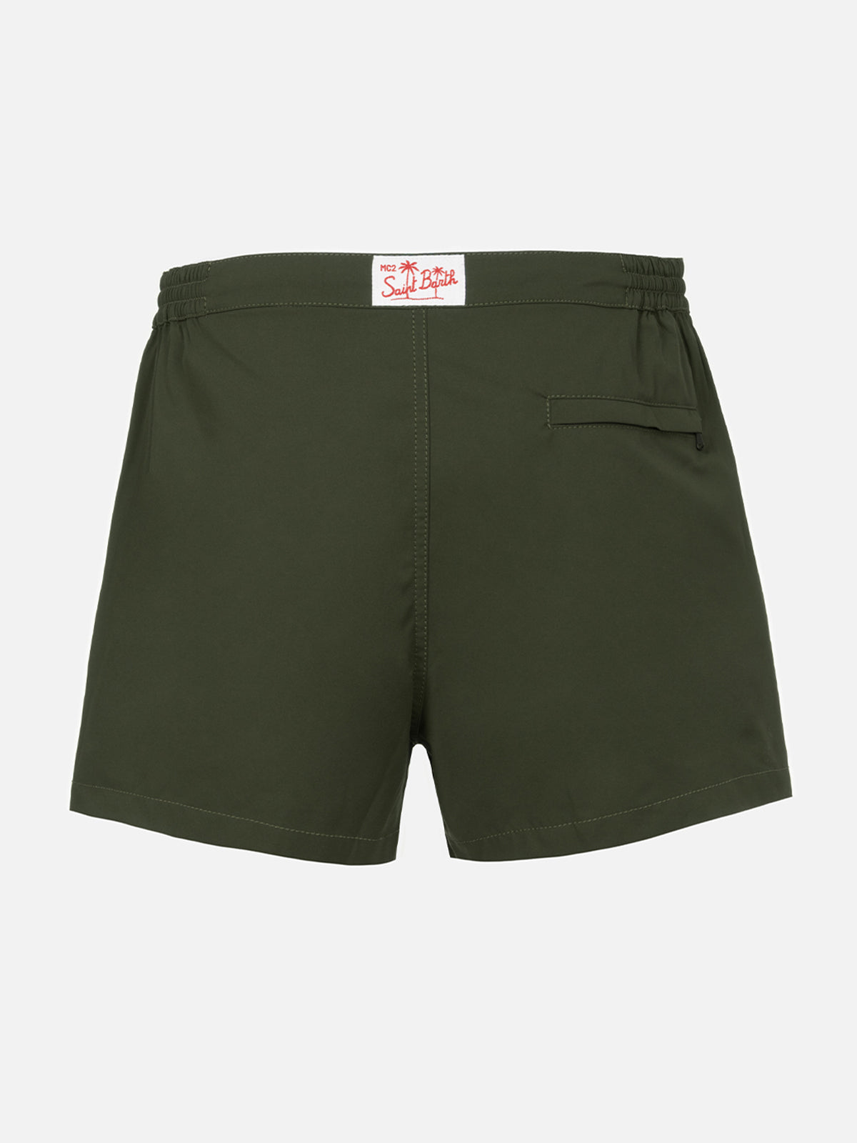 Man Military Green Fitted Cut Swim Shorts Harrys Swimshort