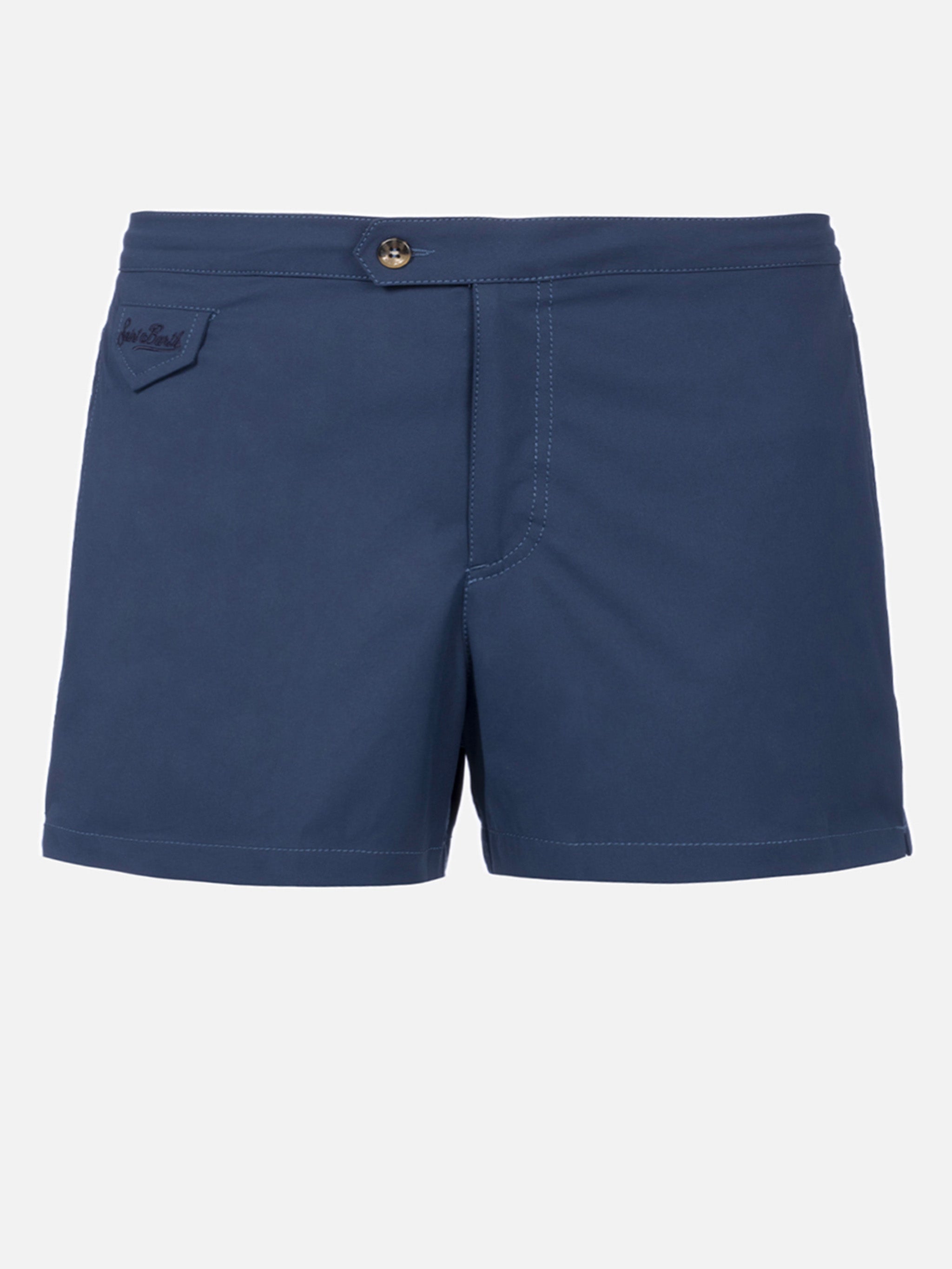 Man Navy Blue Fitted Cut Swim Shorts Harrys Swimshort