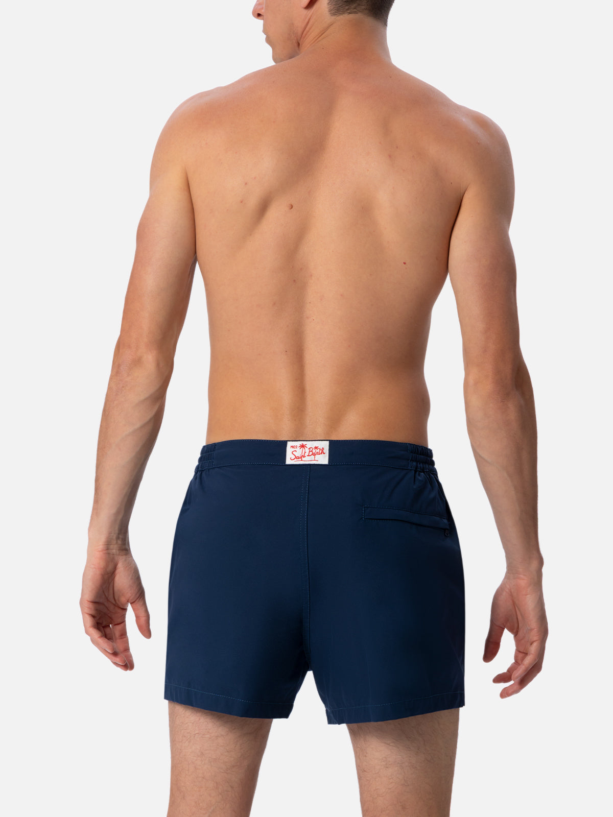 Man Navy Blue Fitted Cut Swim Shorts Harrys Swimshort