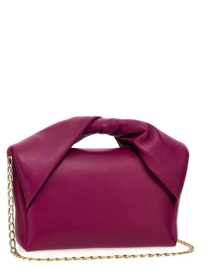 Twister Large Handbag Purple Calfskin Leather Hand Bags