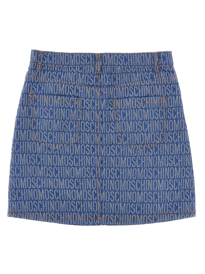 Logo denim skirt Blue Cotton