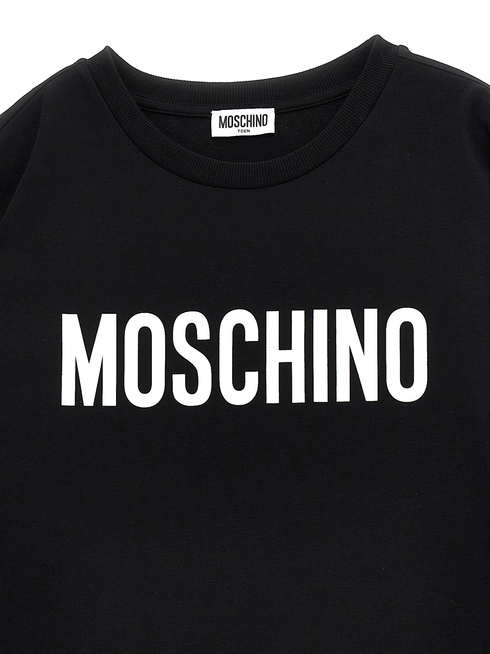 Logo print dress White/black Cotton