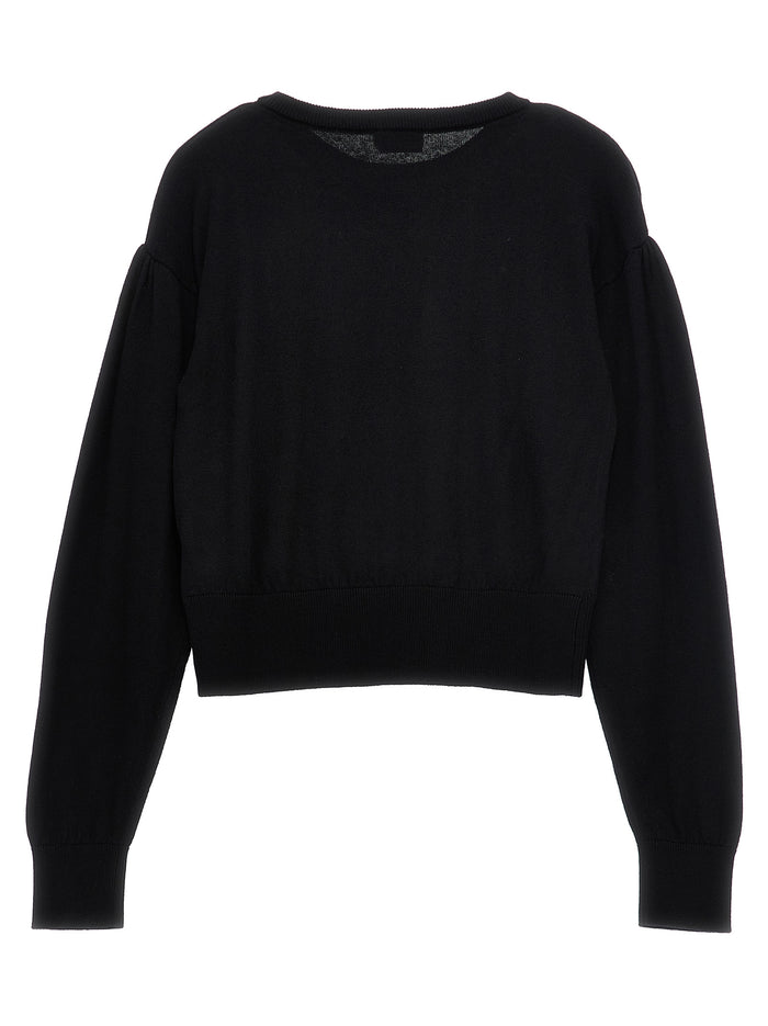Logo patch sweater Black Wool Sweater, Cardigans