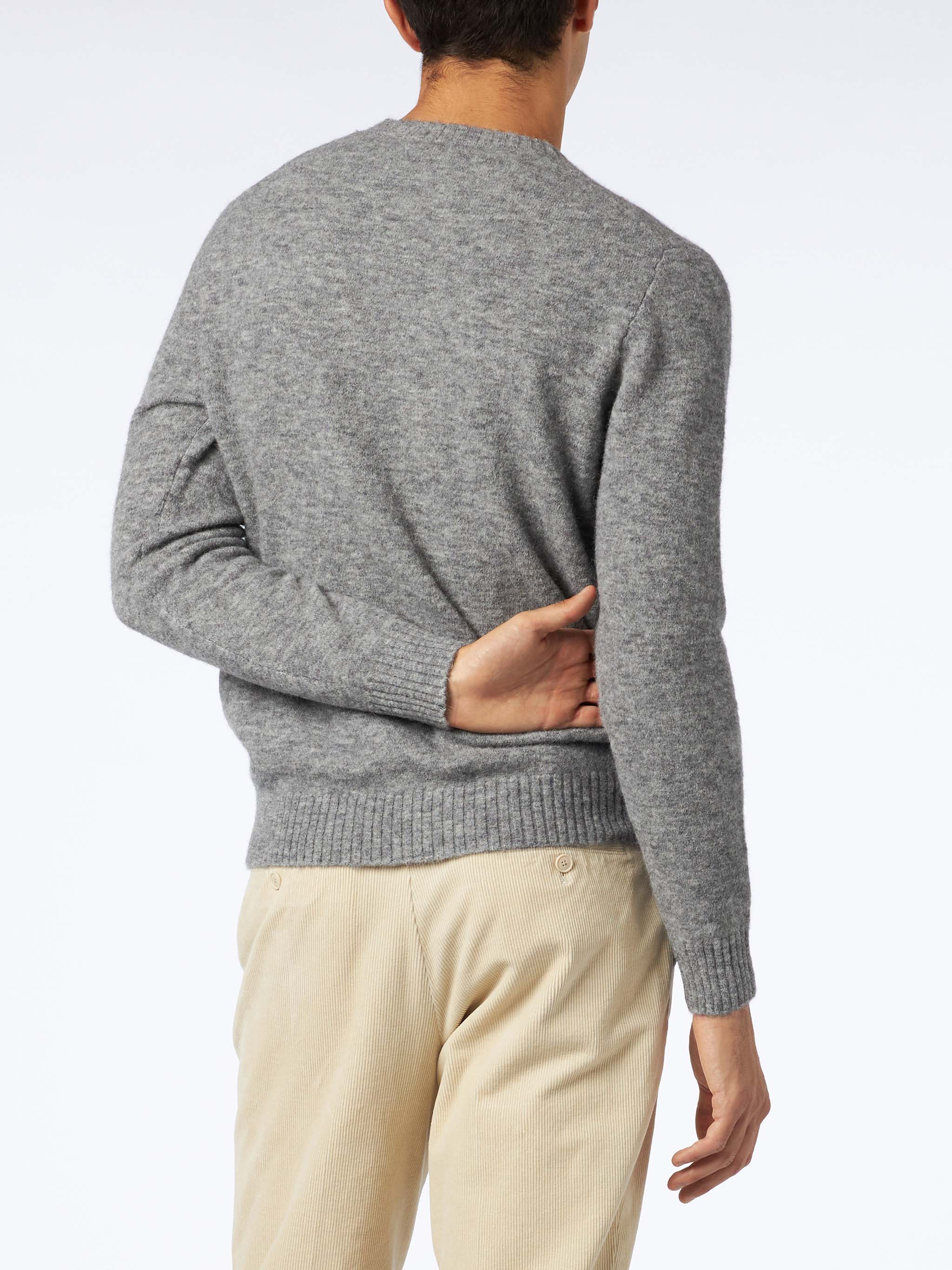 Heron Grey Mélange Stretch Wool Sweater