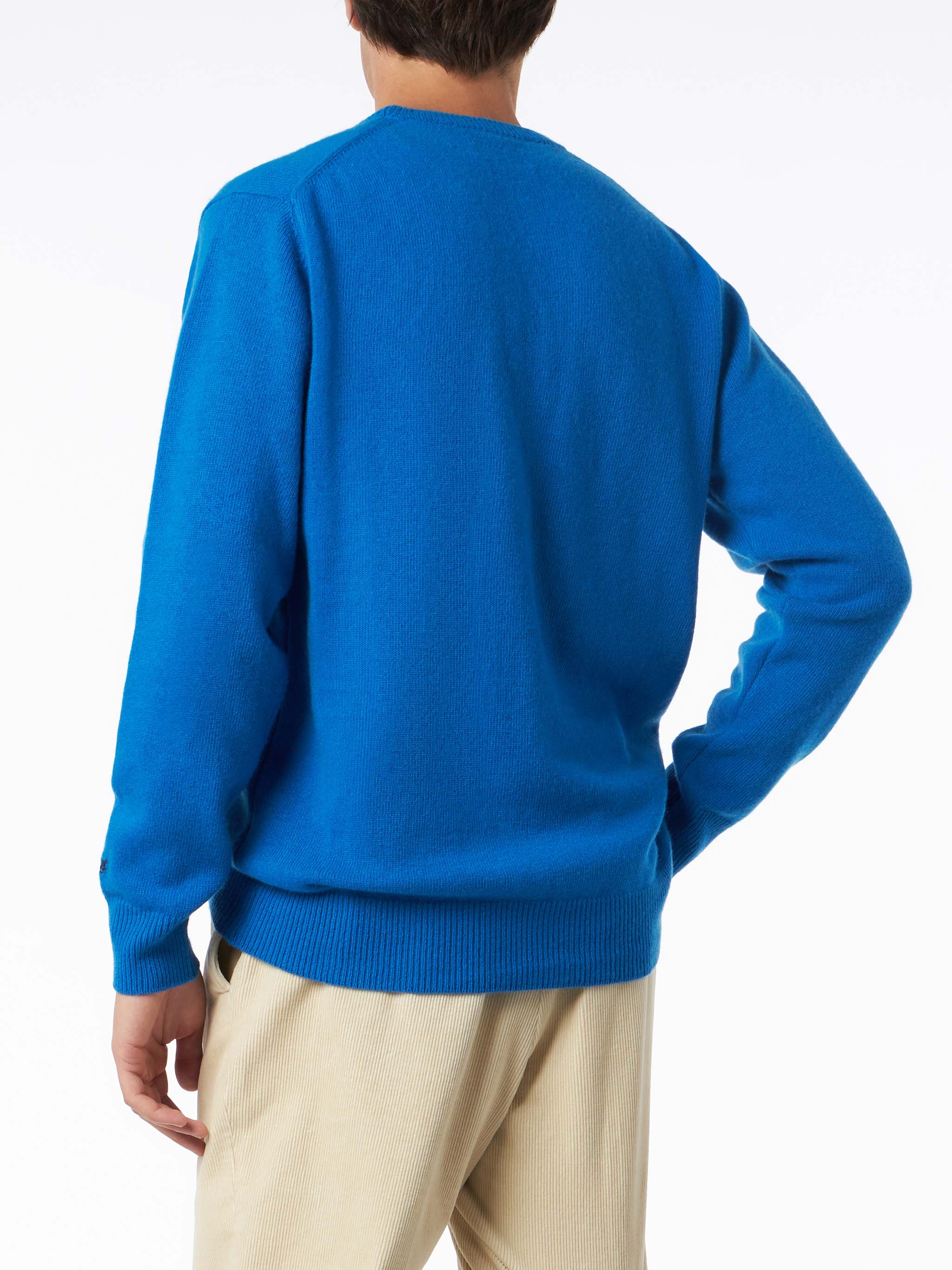 Man Crewneck Sweater With Sun Moritz Après Ski Embroidery Sky