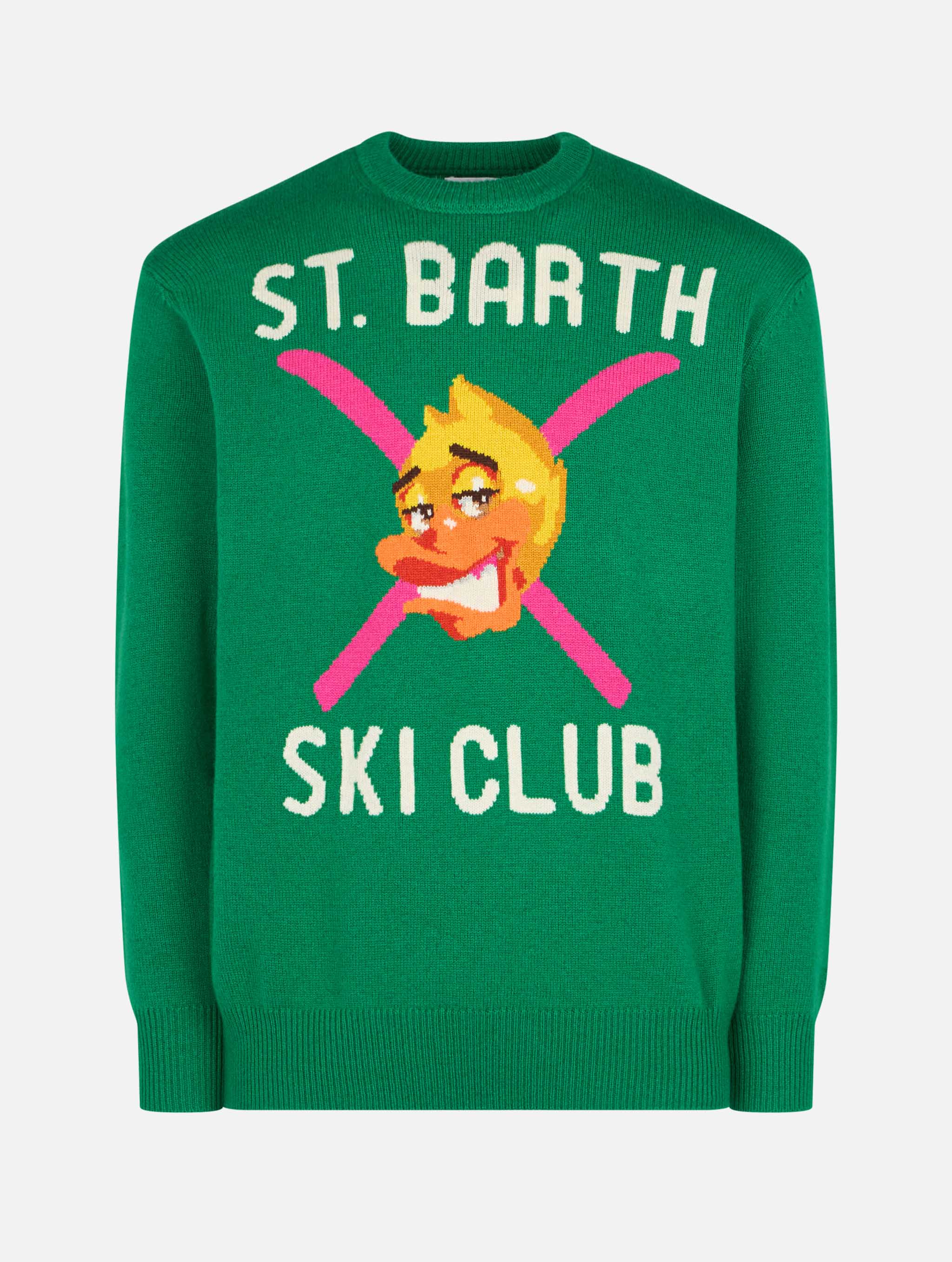 Crewneck Sweater Heron With Crypto Ducky Jacquard | Puppets Special Edition Green