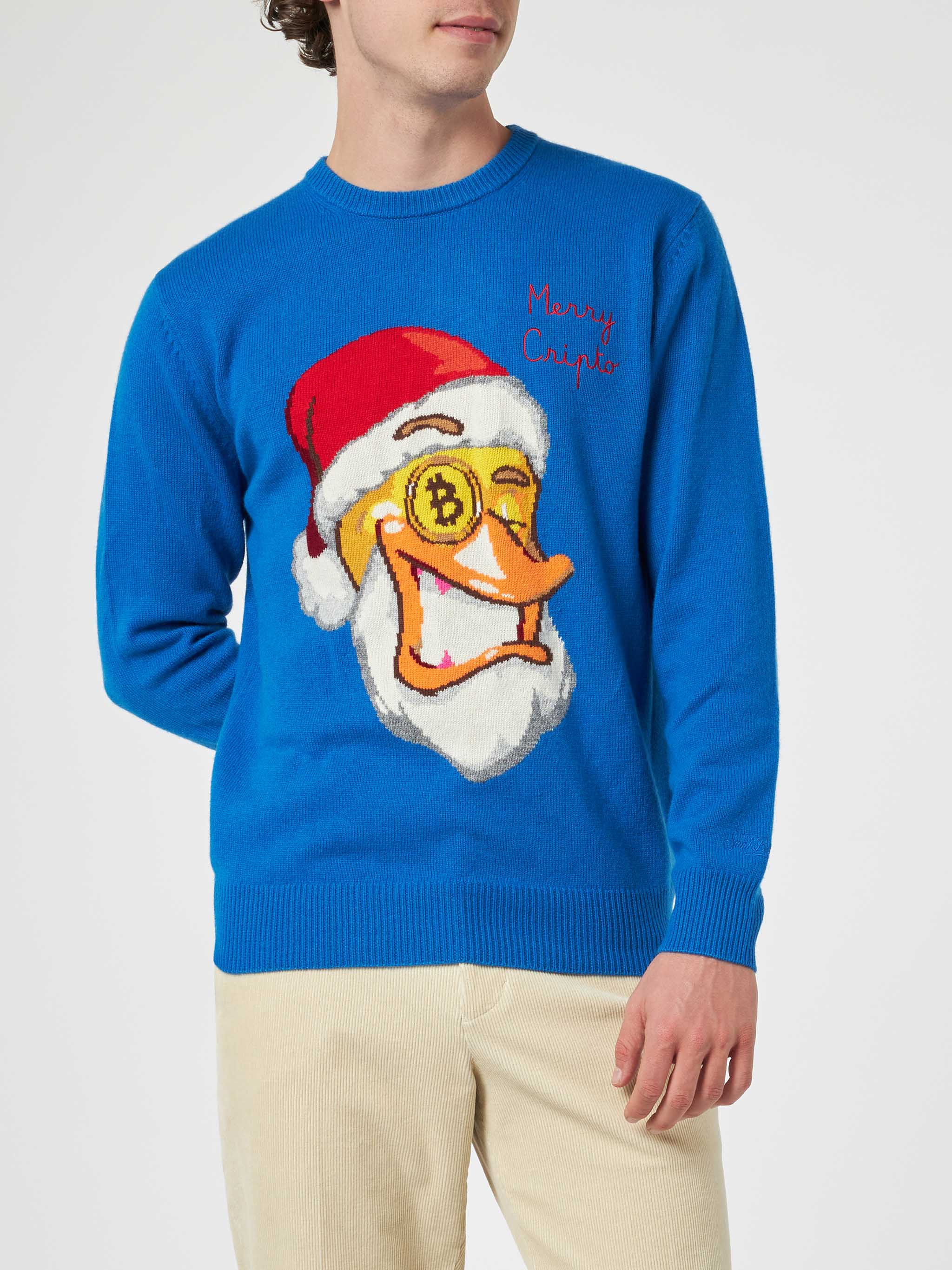 Crewneck Sweater Heron With Crypto Ducky Jacquard | Puppets Special Edition Sky