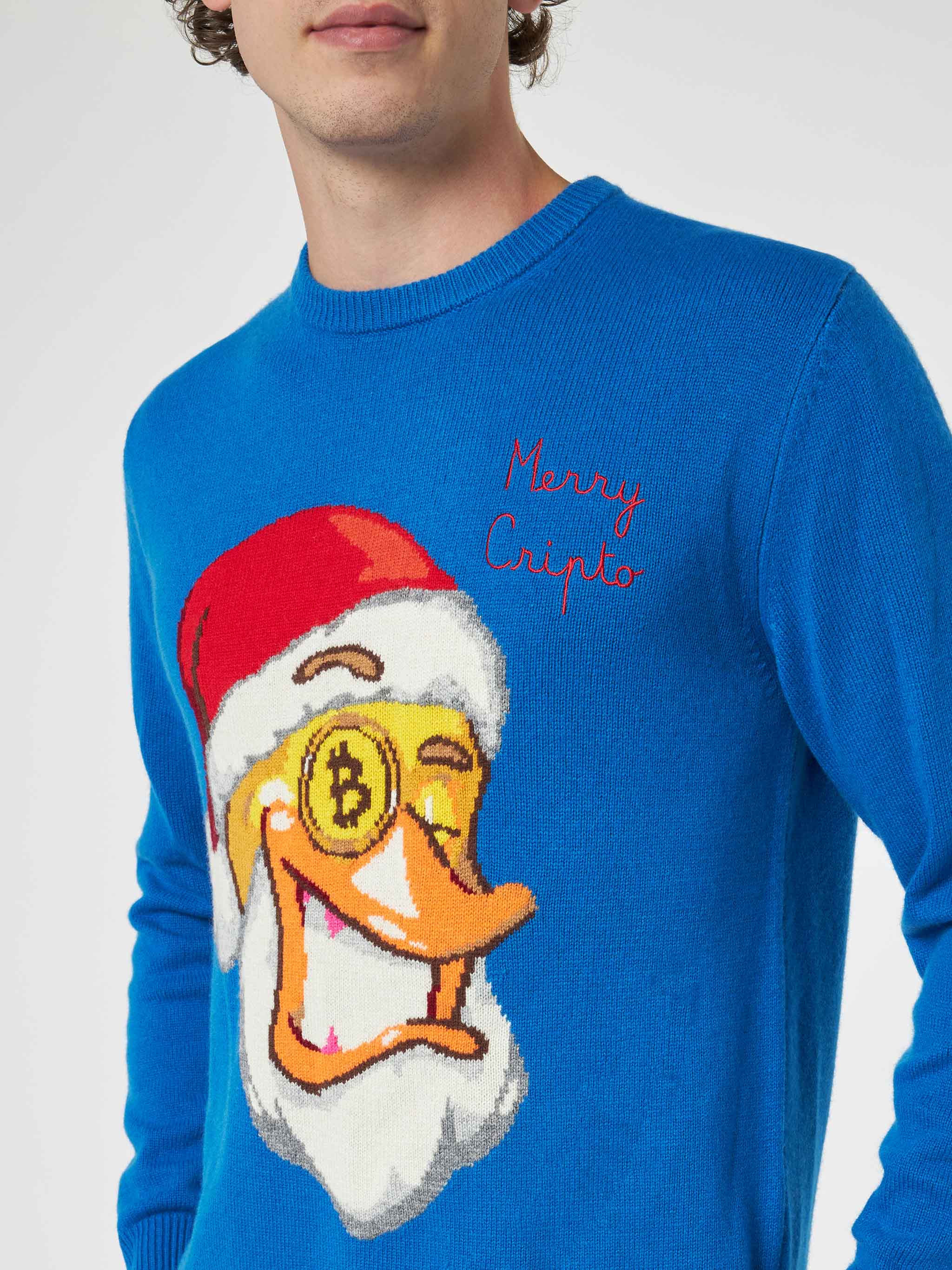 Crewneck Sweater Heron With Crypto Ducky Jacquard | Puppets Special Edition Sky