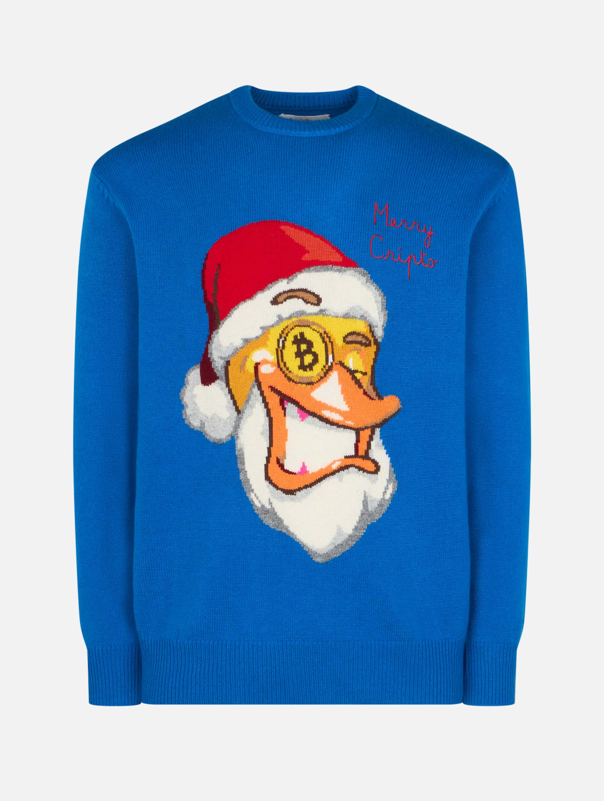 Crewneck Sweater Heron With Crypto Ducky Jacquard | Puppets Special Edition Sky