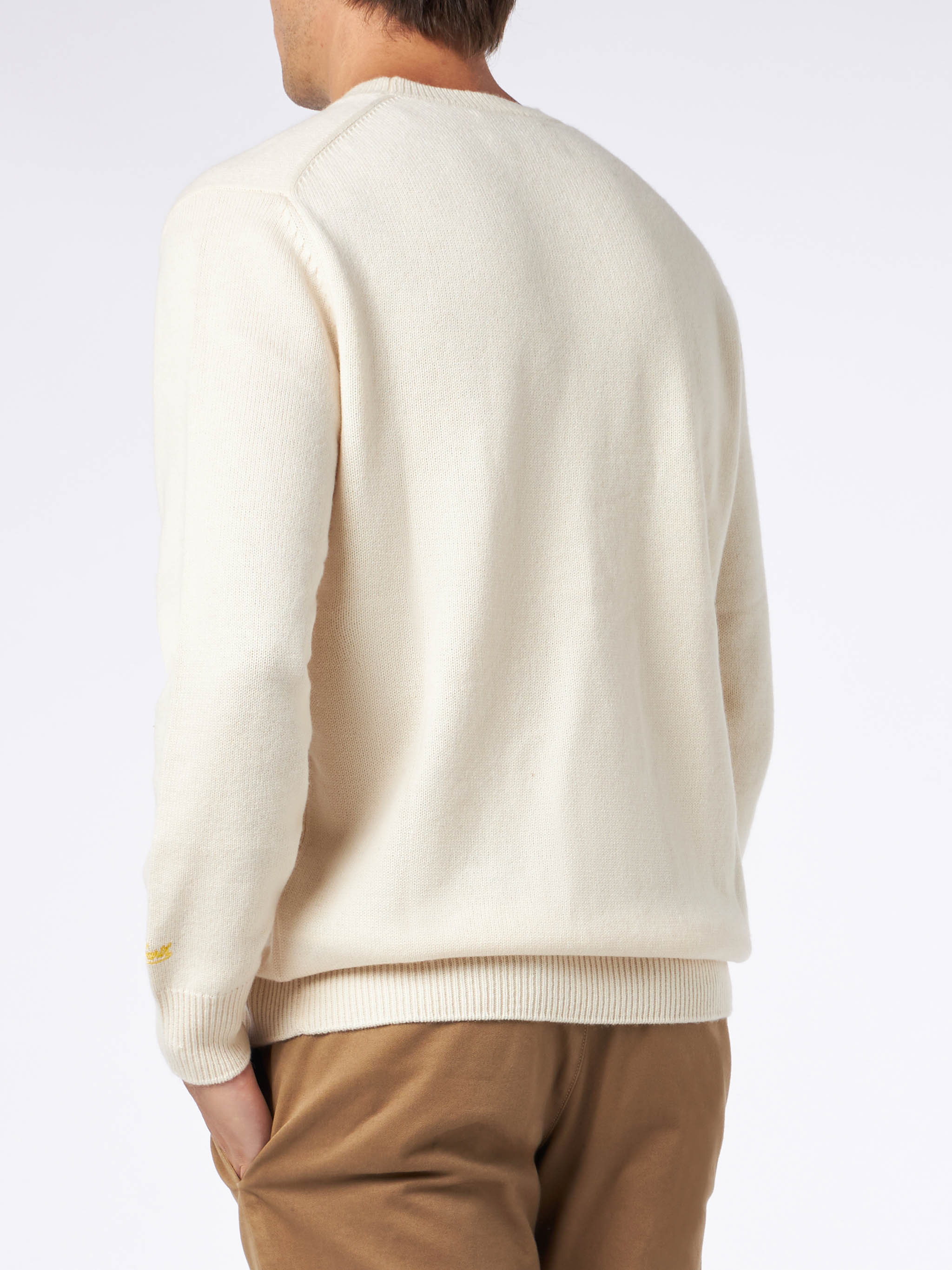 Crewneck Sweater Heron With The Simpson Family Jacquard | Simpsons Special Edition White