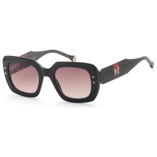 Preloved - Carolina Herrera Womens 52 Mm Black Burgundy Sunglasses Her0186-S-Guu-52 One Color