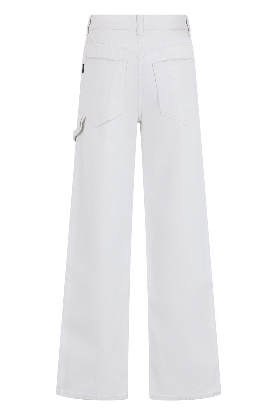 Wide-Leg Jeans White Cotton Organic