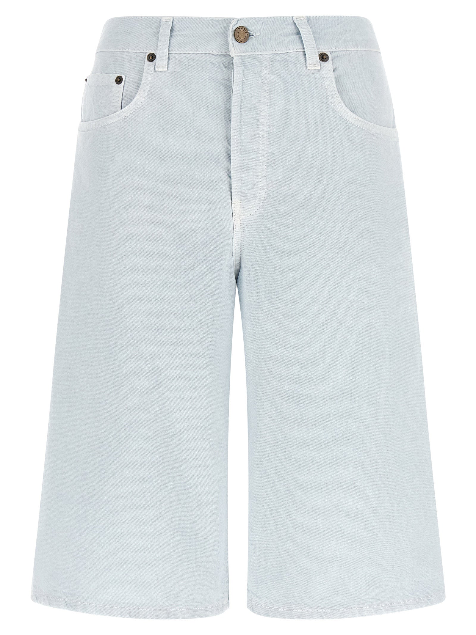 New Becky Twill 45 bermuda shorts Light Blue Cotton Linen Bermuda
