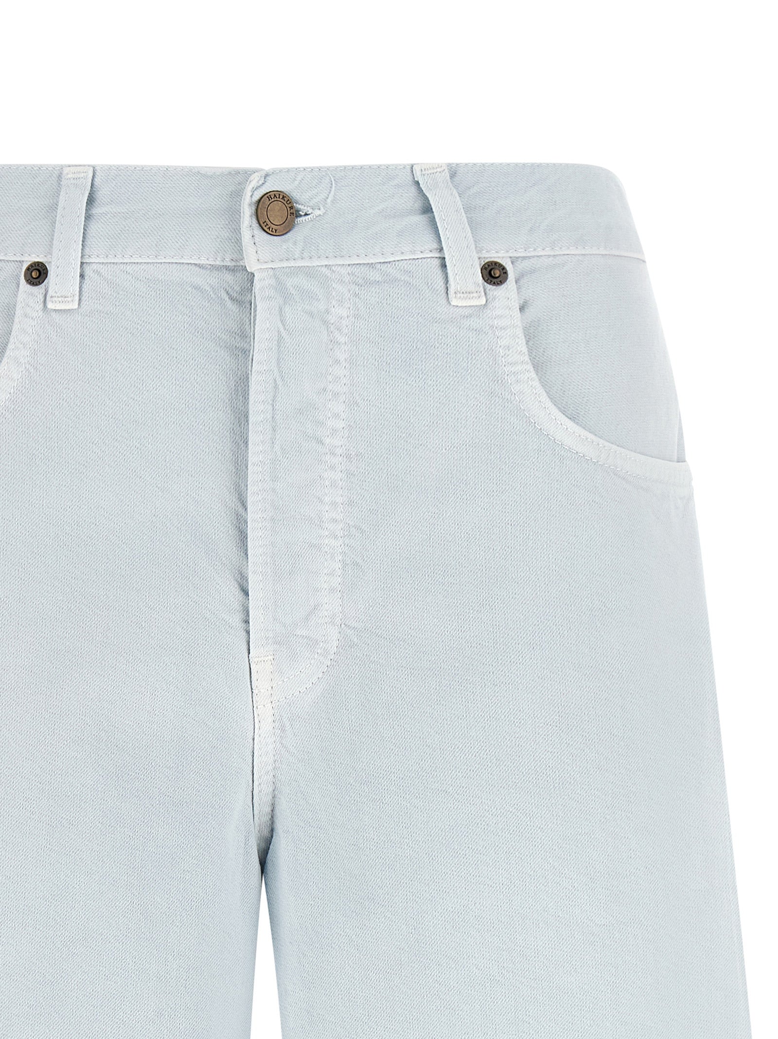 New Becky Twill 45 bermuda shorts Light Blue Cotton Linen Bermuda