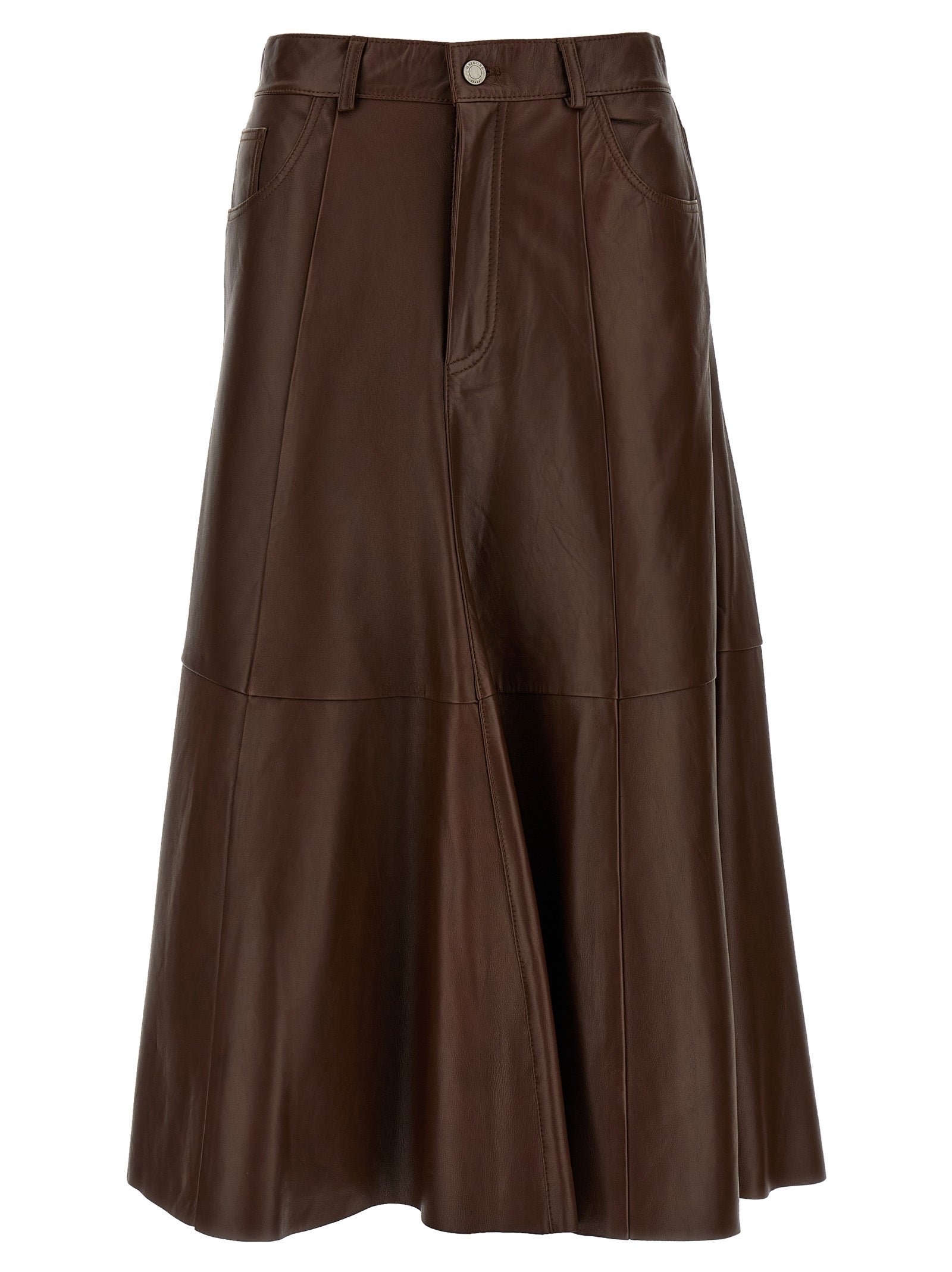 Mid Serenity Leather skirt Brown Lamb (ovis Aries)