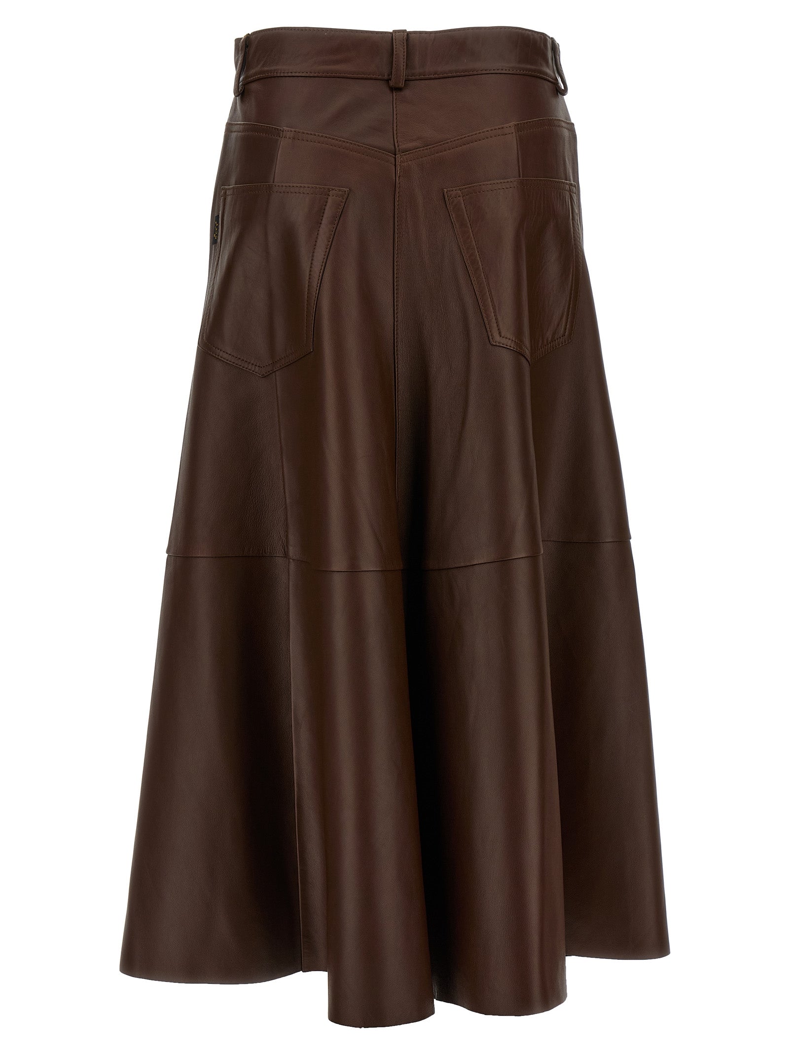 Mid Serenity Leather skirt Brown Lamb (ovis Aries)